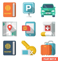 Traveling Flat Icons 2 vector image