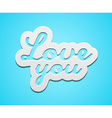Simple love you text badge on blue background vector image