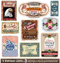 Vintage labels collection set vector image
