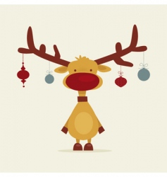 Retro reindeer vector image
