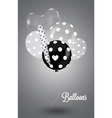 Black and white composition with white balls vector image