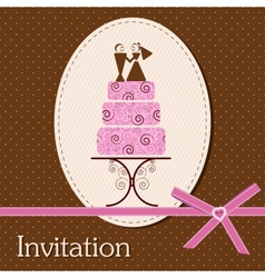 Invitation card with cake vector image