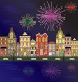 Fireworks cityscape vector image