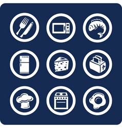 Food and kitchen icons vector image