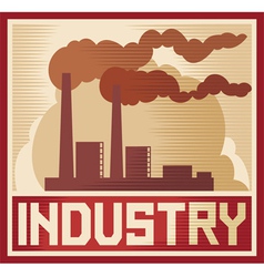 Industry poster - industrial plant vector image