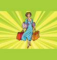 Woman with empty shopping bags Woman with empty shopping bags vector image