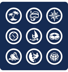 Travel and vacation icons vector image