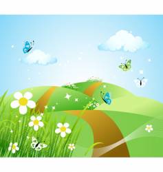 Spring meadow beautiful vector image