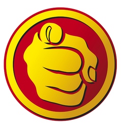 Hand pointing button vector image