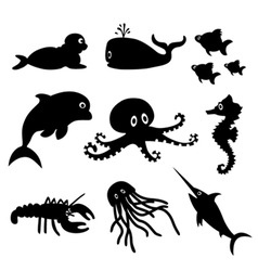 Sea life background vector image