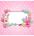 Cute child background with kawaii doodles vector image