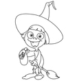 Outlined witch kid vector image