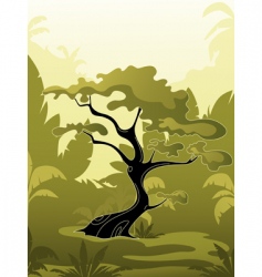 Tree in jungle vector image