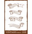Vintage ribbons set vector image