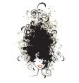 Floral hairstyle woman face silhouette vector image