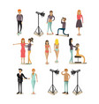 Flat icons set of fashion model people Flat icons set of fashion model people vector image