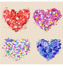 Floral vintage valentines vector image