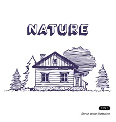 Rural lodge vector image