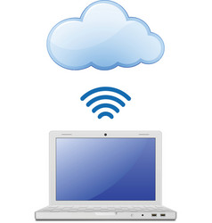 Laptop and Cloud computing vector image