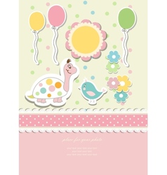 Vintage doodle baby card vector image