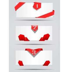 Cards with red ribbons Cards with red ribbons vector image