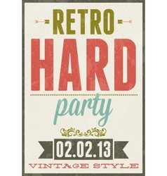 Retro party vintage typography poster vector image