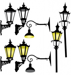 Retro street lamp and lantern vector image