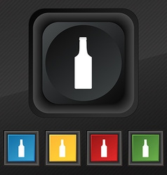 Bottle icon symbol Set of five colorful stylish Bottle icon symbol Set of five colorful stylish vector image
