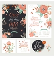 Vintage romantic floral Save the Date invitation vector image