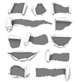 Torn gray paper vector image