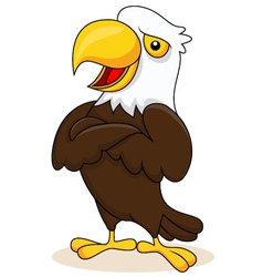 Eagle cartoon posing vector image