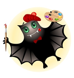 Cute bat artist vector image