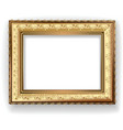 Wooden vintage gold frame vector image