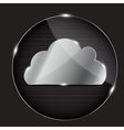 Glass button with cloud icon vector image