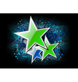 Green stars on the black background vector image