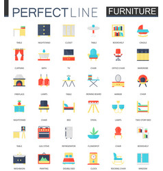 Set of flat interior furniture icons Set of flat interior furniture icons vector image