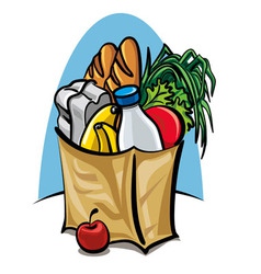 Shopping bag with food vector image