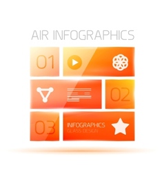 Glass square infographics banner vector image