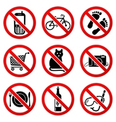 Set Prohibited Signs Set Prohibited Signs vector image