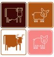 Pig and cow sign vector image