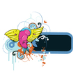 Bird with floral vector image