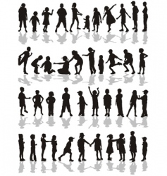 Kids silhouettes vector image
