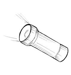 Metallic flashlight vector image