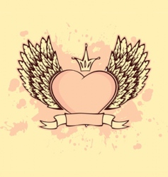 Heart wings vector image