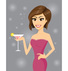 Girl cocktail vector image