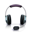 Headphones with microphone icon vector image