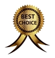 Best choice label with red ribbon vector image