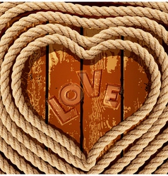 Heart of coiled rope vector image