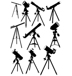 Telescope silhouettes vector image