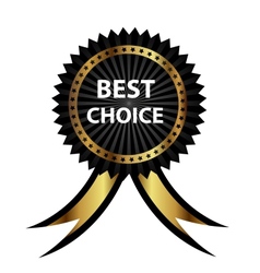 Best choice label with red ribbon vector image